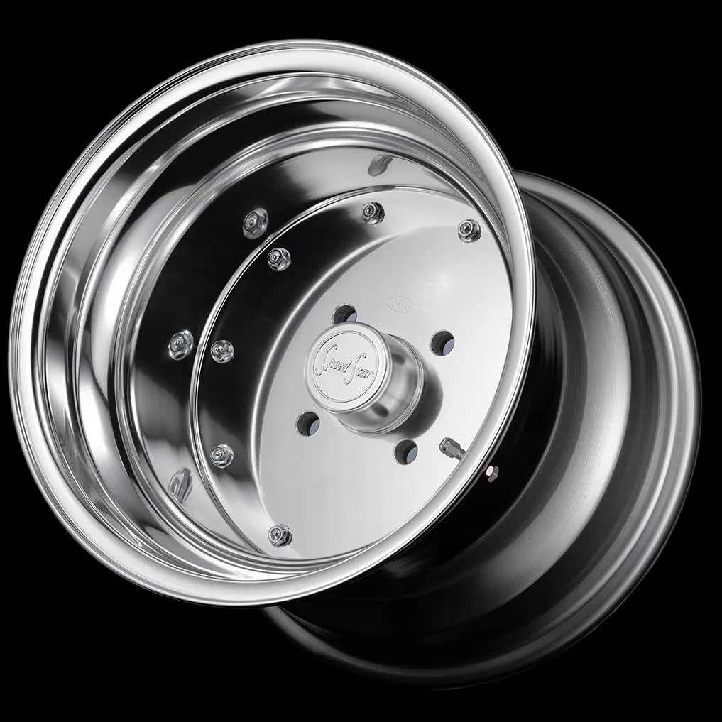 Chrome wheel rim on a black background